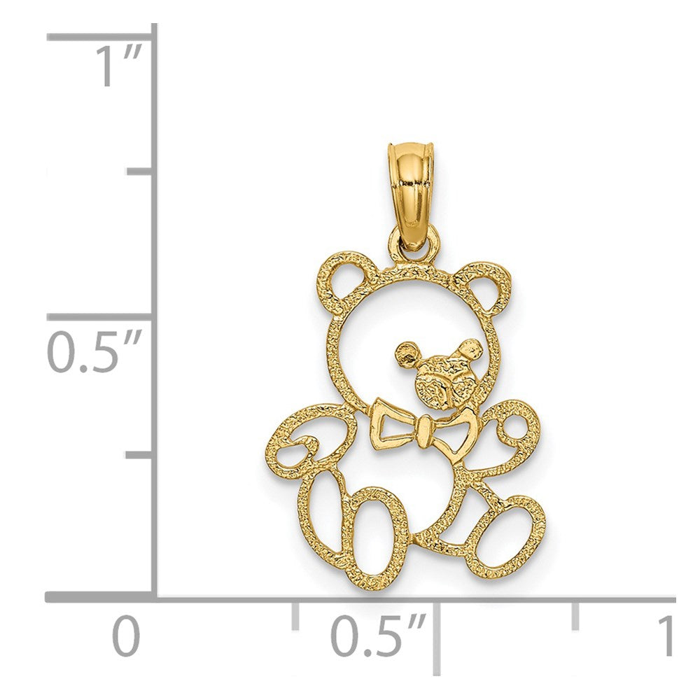 14K Gelbgold Ausgeschnitten Teddy Bär Charm