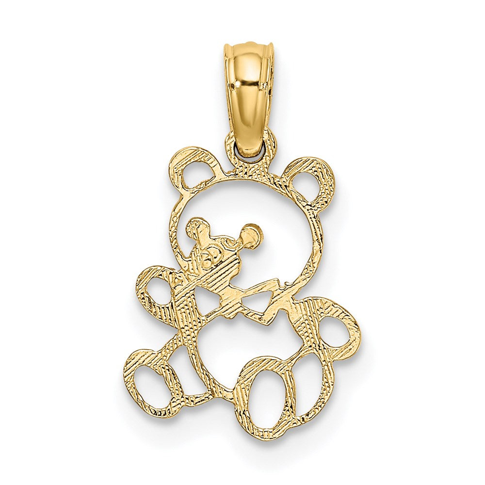 14K Gelbgold Ausgeschnitten Teddy Bär Charm