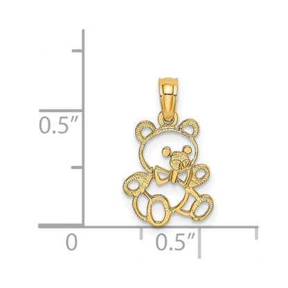 14K Gelbgold Ausgeschnitten Teddy Bär Charm