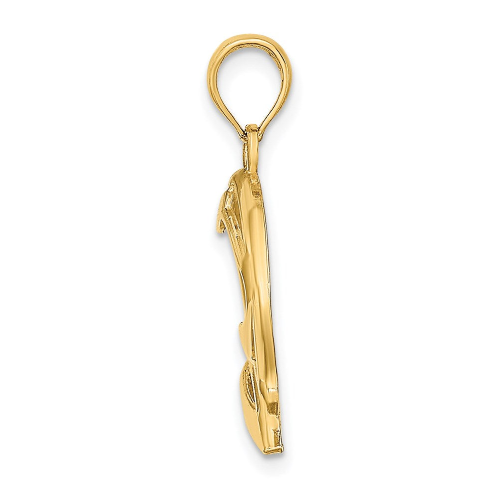 14K Gelbgold Ausgeschnitten Duck Kopf Charm