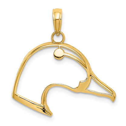 14K Gelbgold Ausgeschnitten Duck Kopf Charm