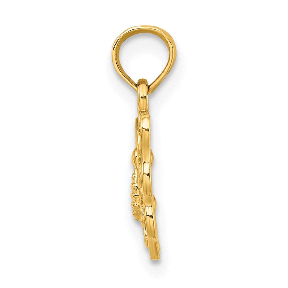 14K Gelbgold Ausgeschnitten Klein Schmetterling Charm