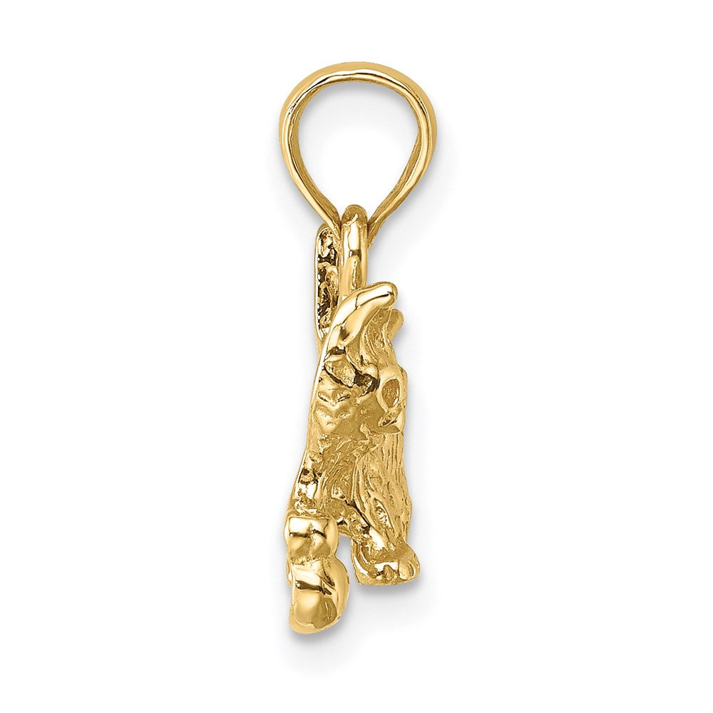 14K Gelbgold Katze mit Kugel Charm