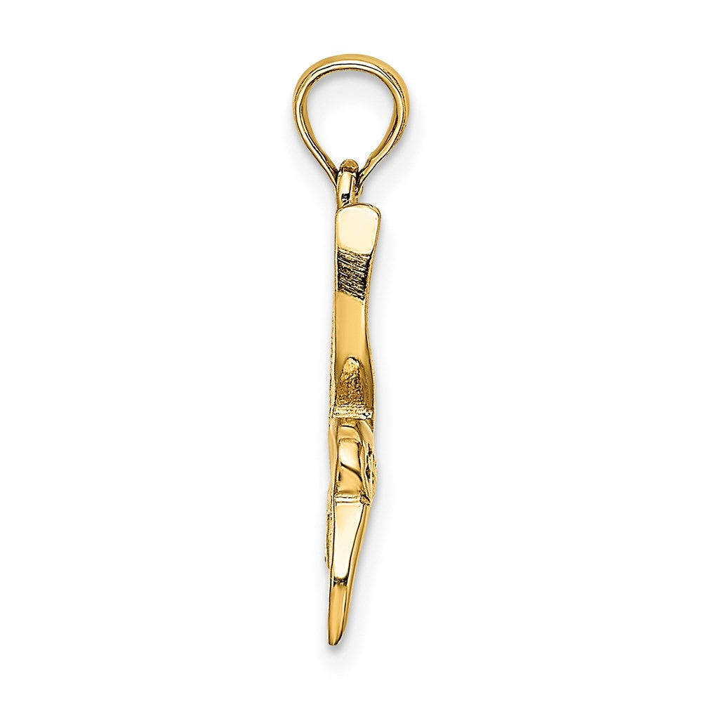 Charm „Fliegender Kolibri“ mit Struktur aus 14K Gelbgold