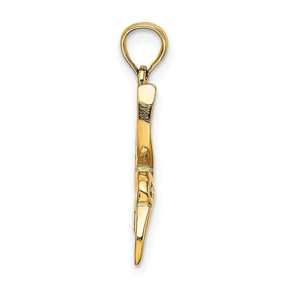 Charm „Fliegender Kolibri“ mit Struktur aus 14K Gelbgold