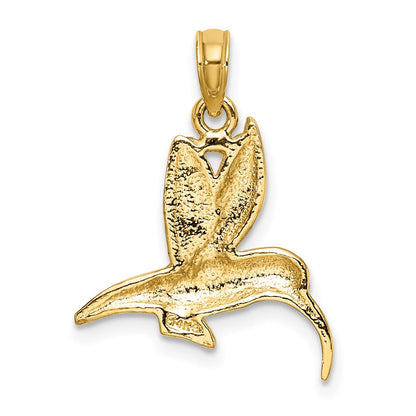 Charm „Fliegender Kolibri“ mit Struktur aus 14K Gelbgold