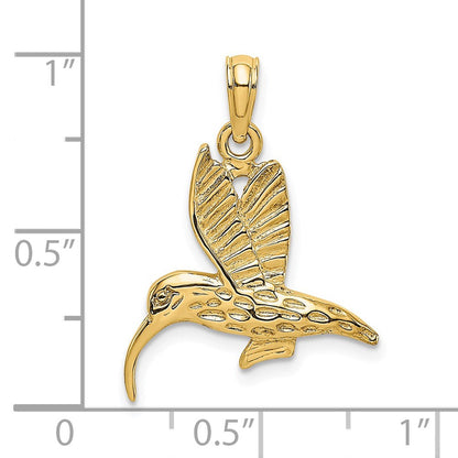 Charm „Fliegender Kolibri“ mit Struktur aus 14K Gelbgold