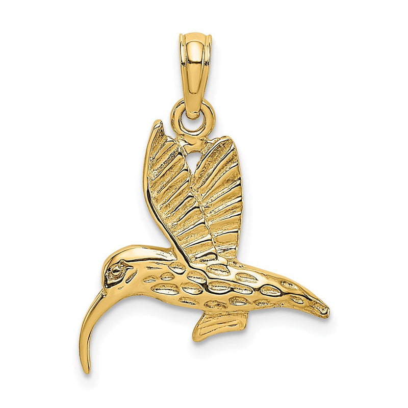 Charm „Fliegender Kolibri“ mit Struktur aus 14K Gelbgold