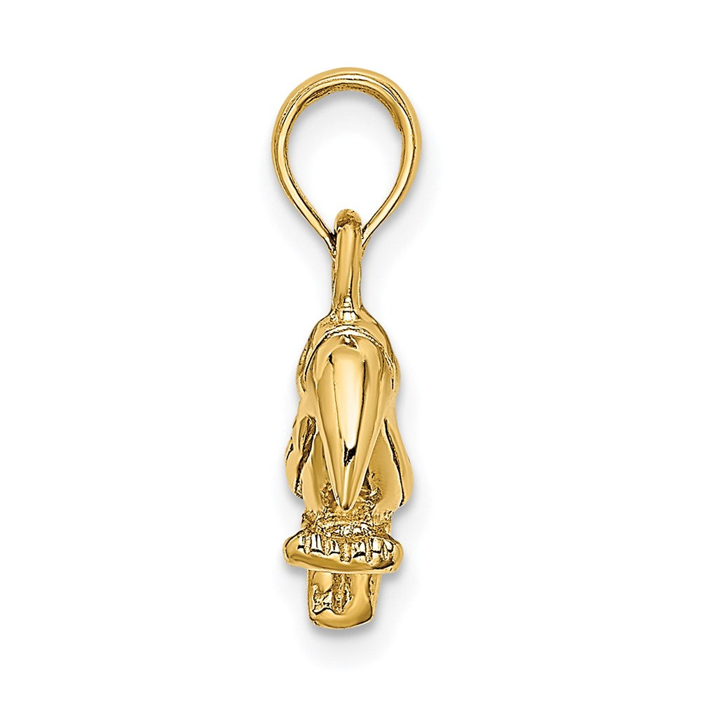14K Gelbgold 3-D texturierter/polierter Tukan-Vogel-Charm