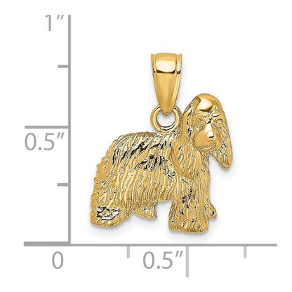 14K Gelbgold Cocker-Spaniel-Hund-Charm