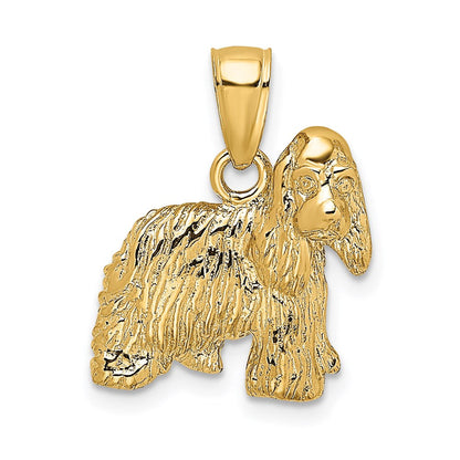 14K Gelbgold Cocker-Spaniel-Hund-Charm
