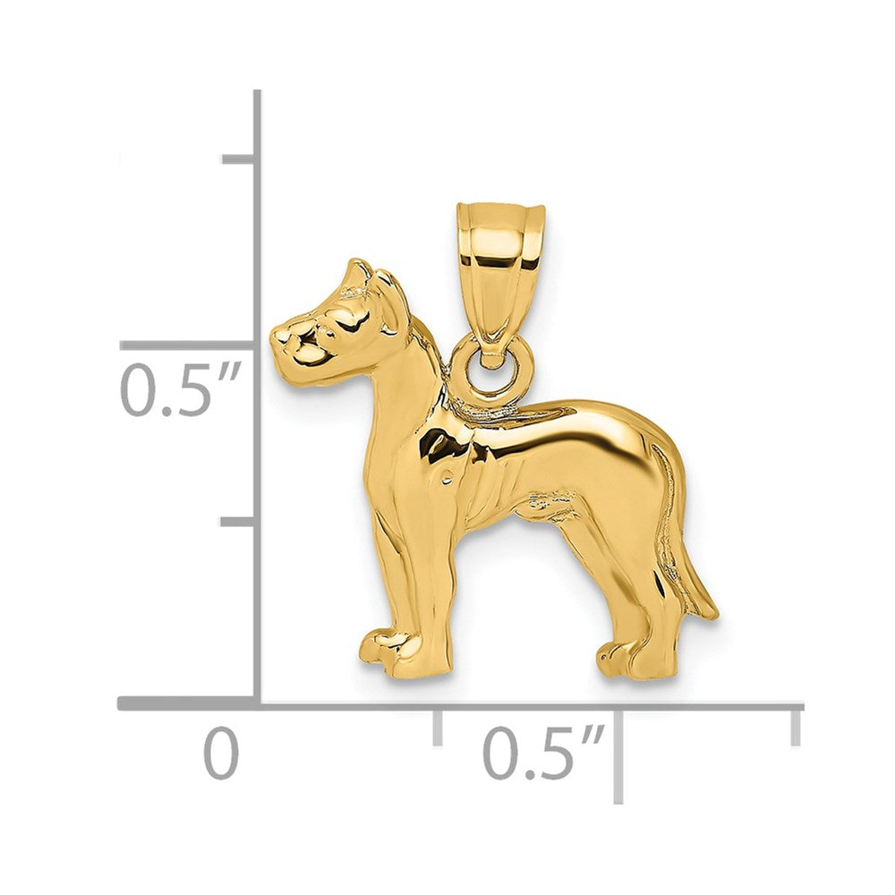 14K Gelbgold Deutsche-Dogge-Hund-Charm