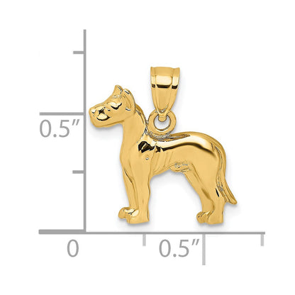 14K Gelbgold Deutsche-Dogge-Hund-Charm