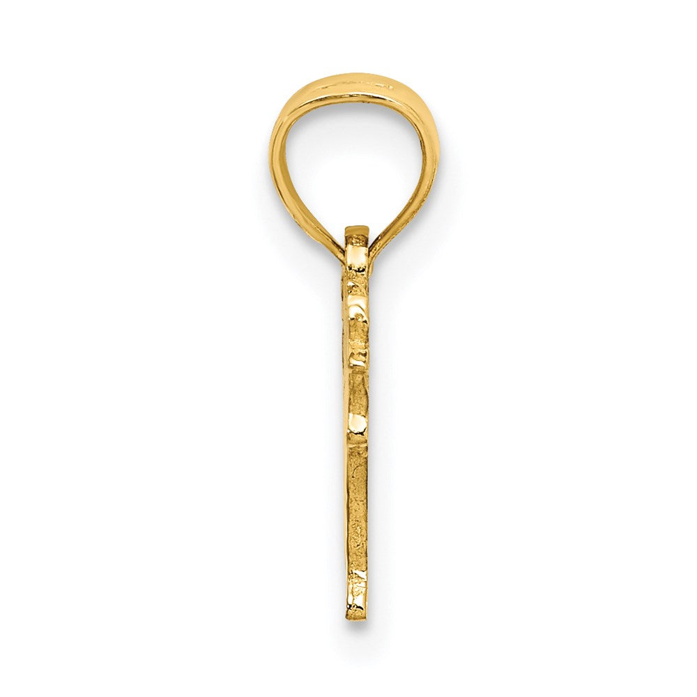 14K Gelbgold Flach und Graviert Cow Charm