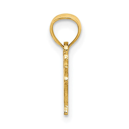 14K Gelbgold Flach und Graviert Cow Charm