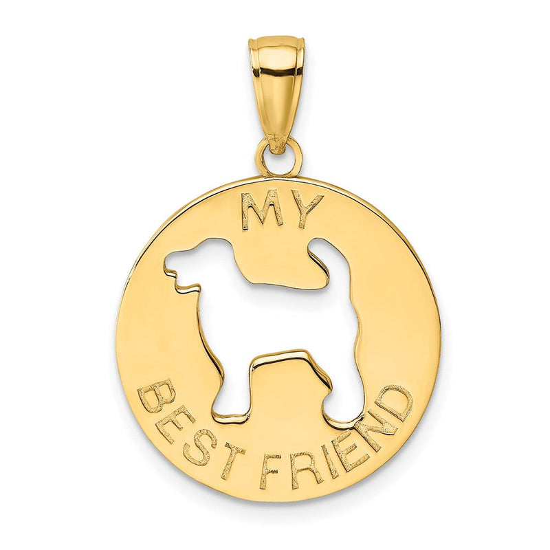 14K Gelbgold Charm „MY BEST FRIEND“ mit Hund