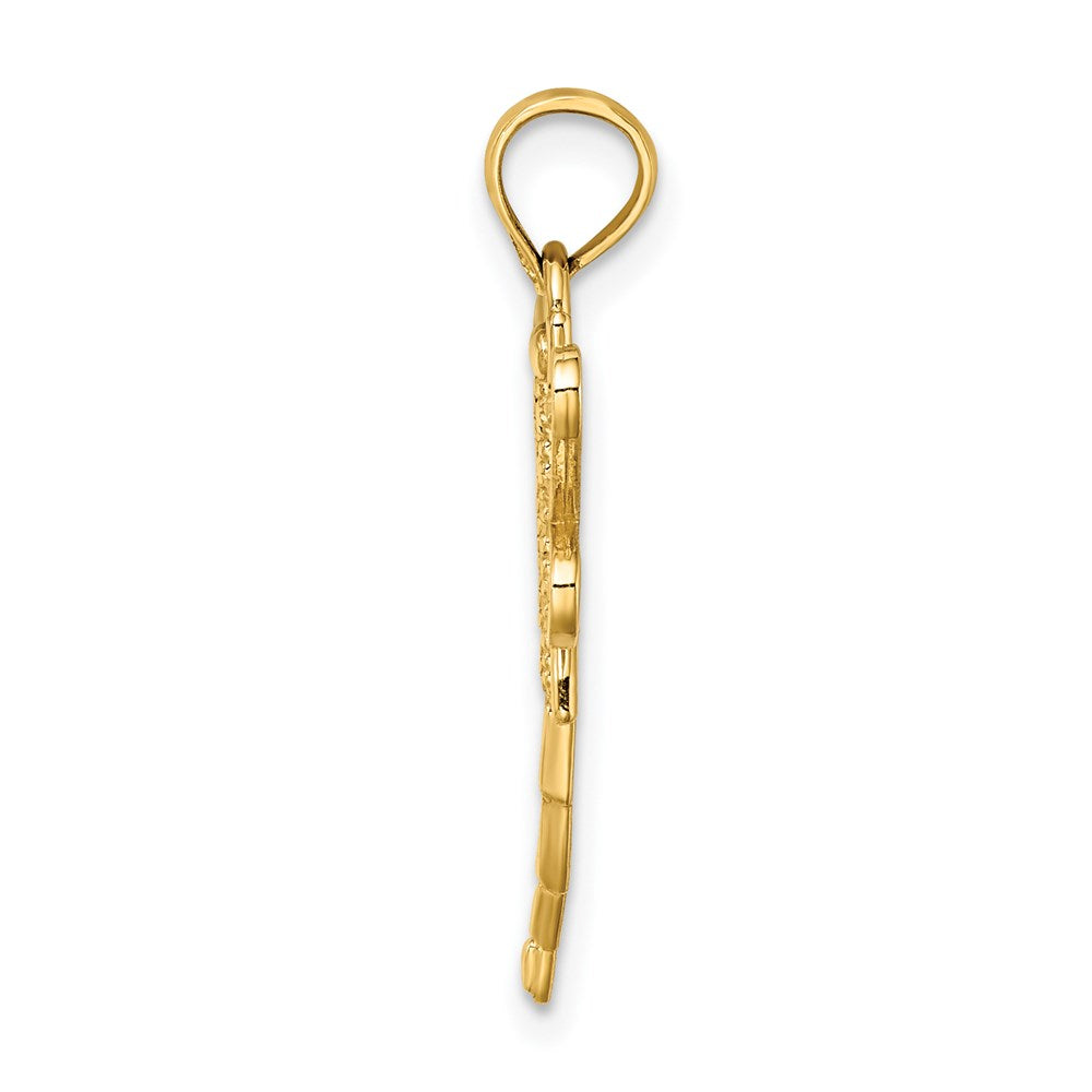 14K Gelbgold Libelle mit Gekugelt Filigran Flügel Charm
