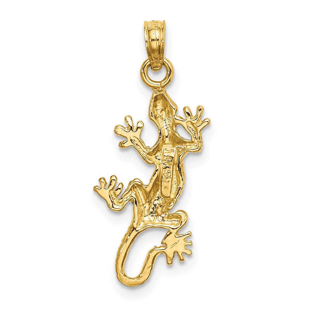 14K Gelbgold 2-D-Eidechse-Charm