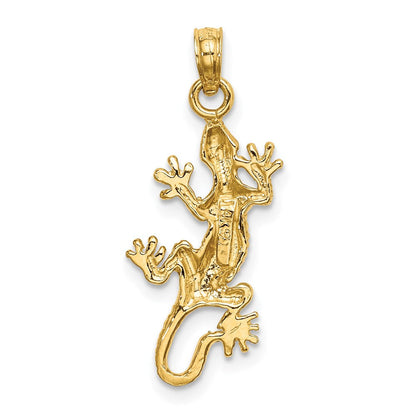 14K Gelbgold 2-D-Eidechse-Charm