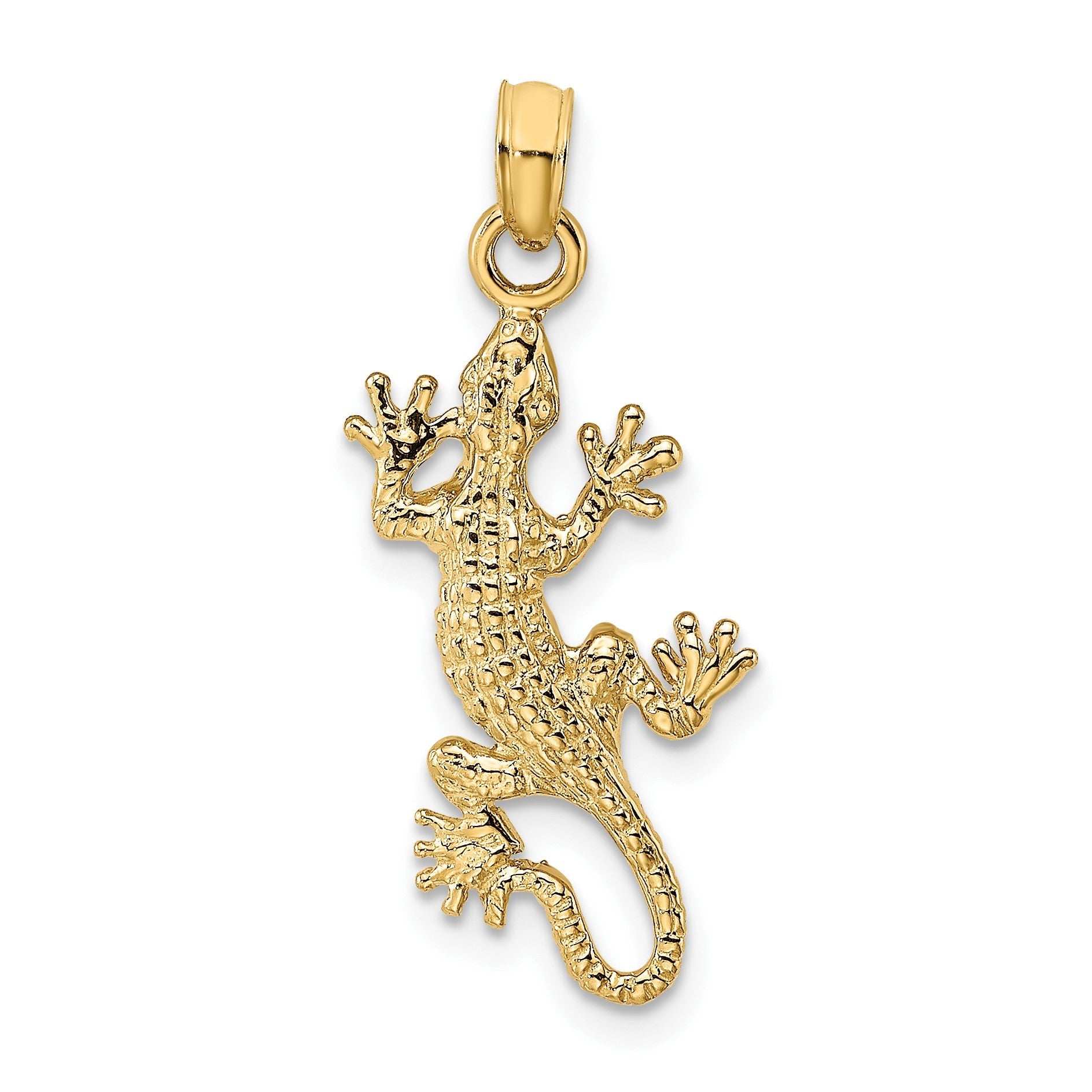14K Gelbgold 2-D-Eidechse-Charm