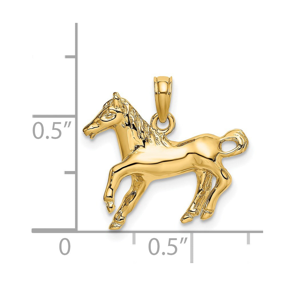 14K Gelbgold Charm „Galoppierendes Pferd“