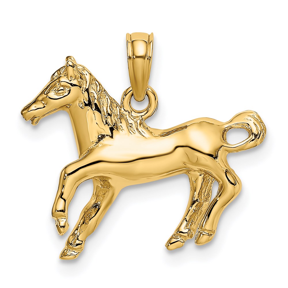 14K Gelbgold Charm „Galoppierendes Pferd“