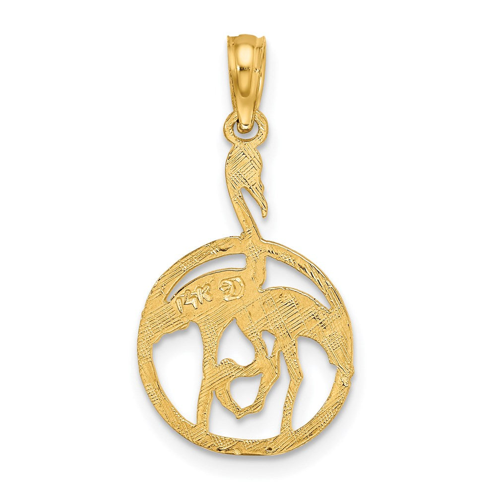 14K Gelbgold Flamingos in Kreis Charm