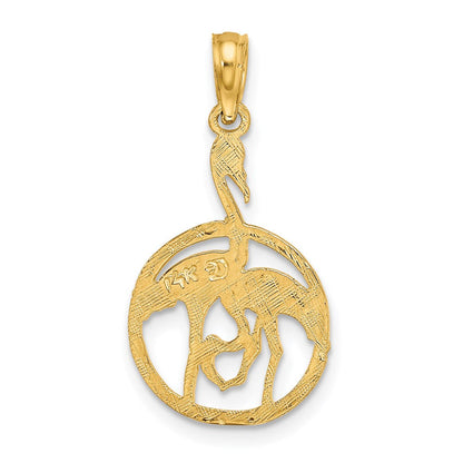 14K Gelbgold Flamingos in Kreis Charm