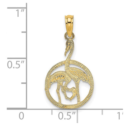 14K Gelbgold Flamingos in Kreis Charm