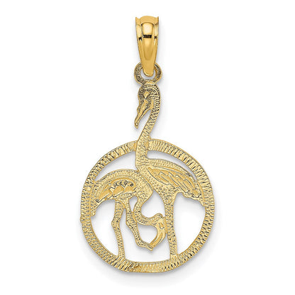 14K Gelbgold Flamingos in Kreis Charm