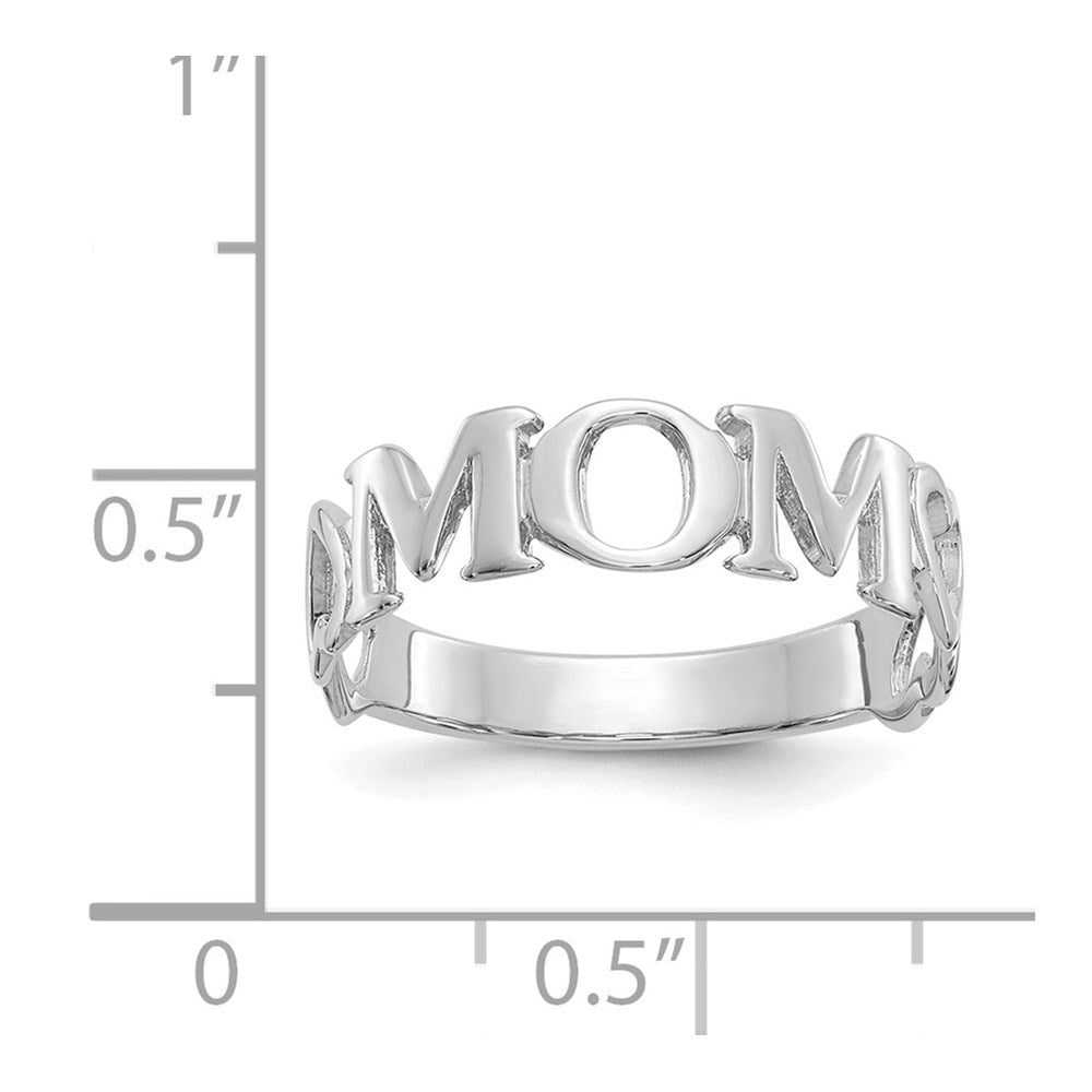 14K Weißgold Ring „Mama-Herz“