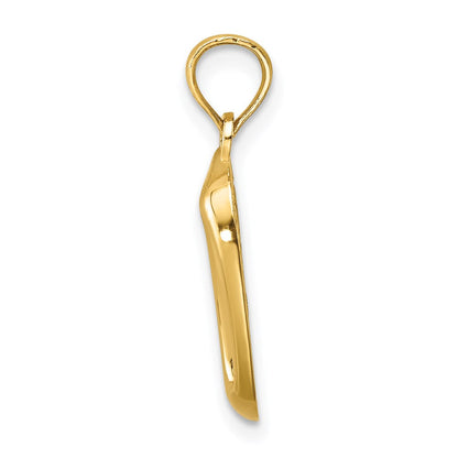 14K Gelbgold Kitty Bowl Charm