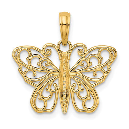 14K Gelbgold Filigran Schmetterling Charm