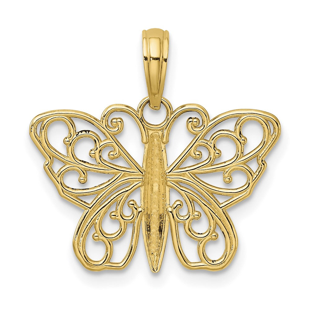 14K Gelbgold Filigran Schmetterling Charm