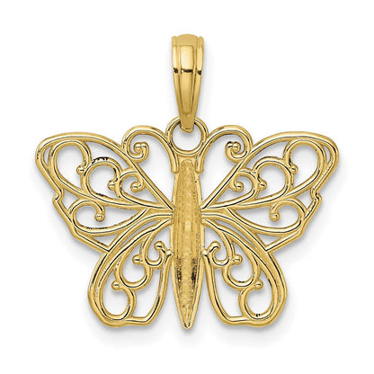 14K Gelbgold Filigran Schmetterling Charm