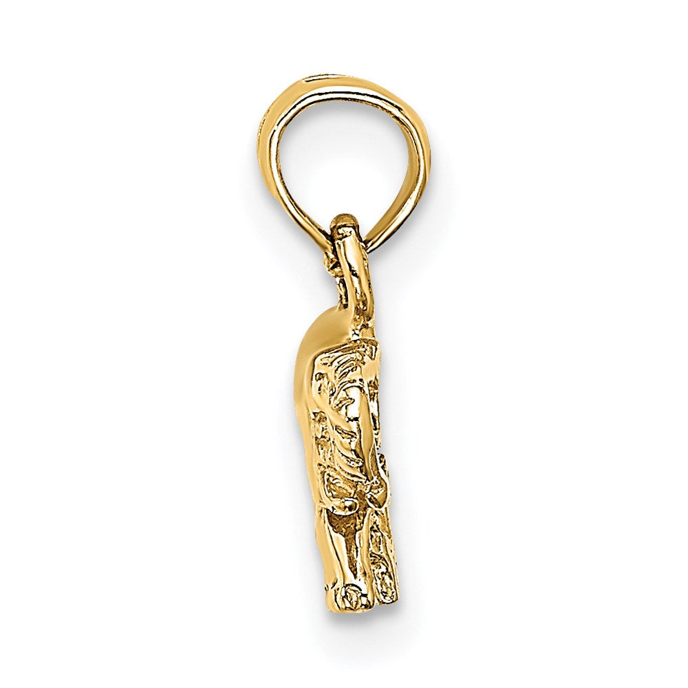 14K Gelbgold Poliert Klein Elefant Charm
