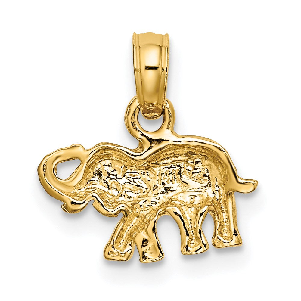 14K Gelbgold Poliert Klein Elefant Charm