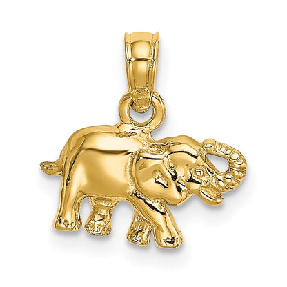14K Gelbgold Poliert Klein Elefant Charm