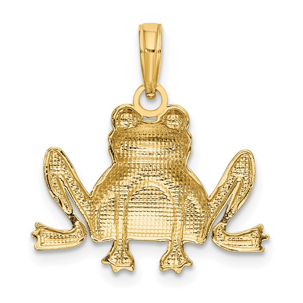 14K Gelbgold Charm „Sitzender Frosch" mit strukturierter Oberfläche