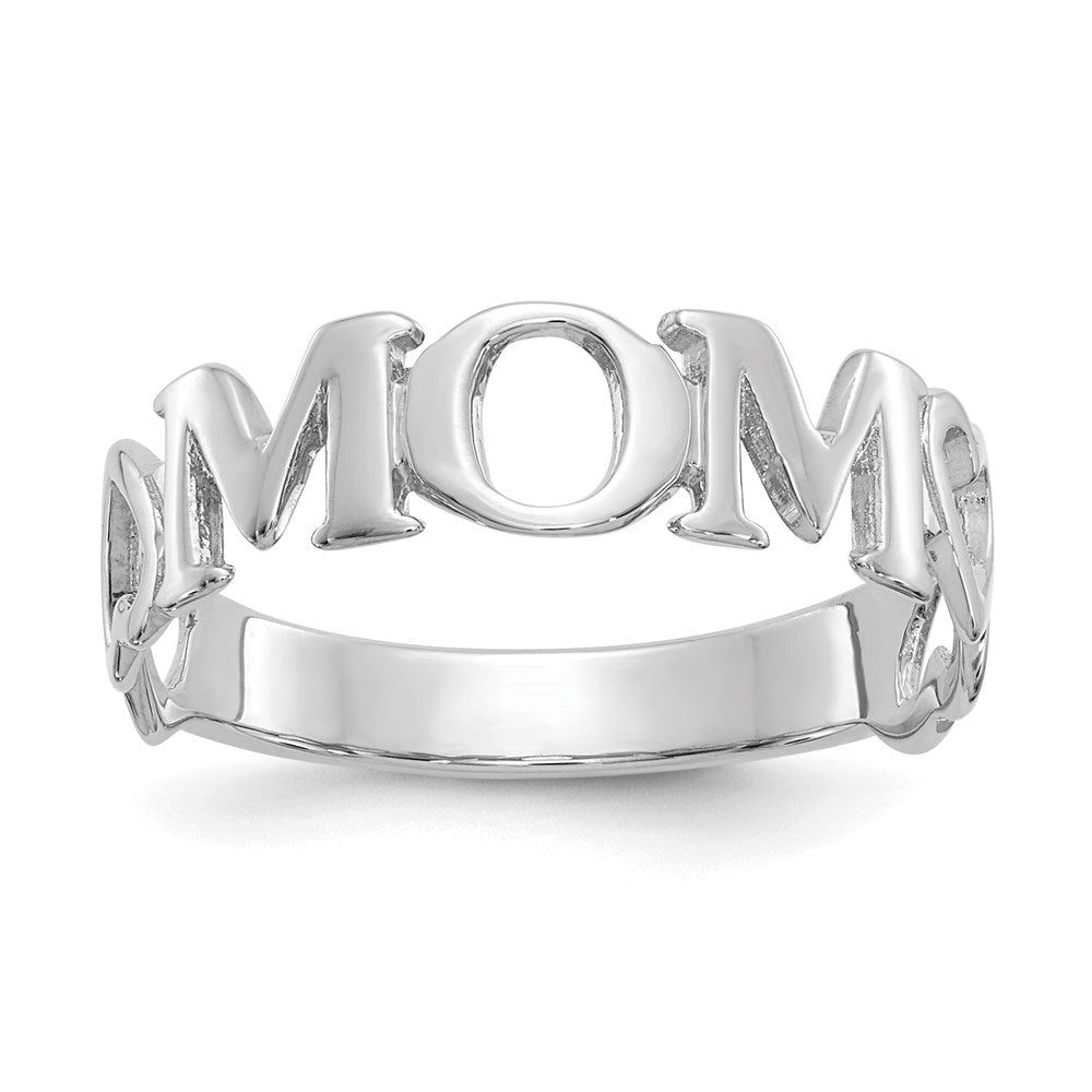 14K Weißgold Ring „Mama-Herz“