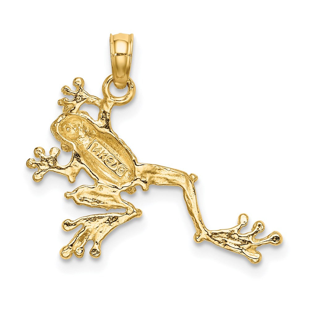 14K Gelbgold 2-d Strukturiert Frosch Charm