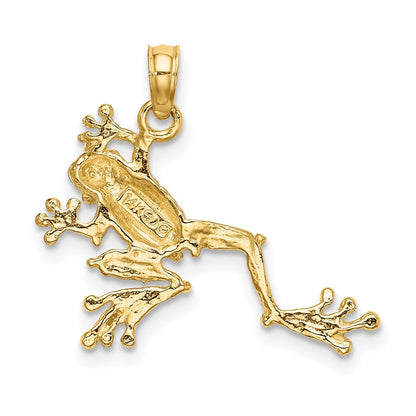 14K Gelbgold 2-d Strukturiert Frosch Charm