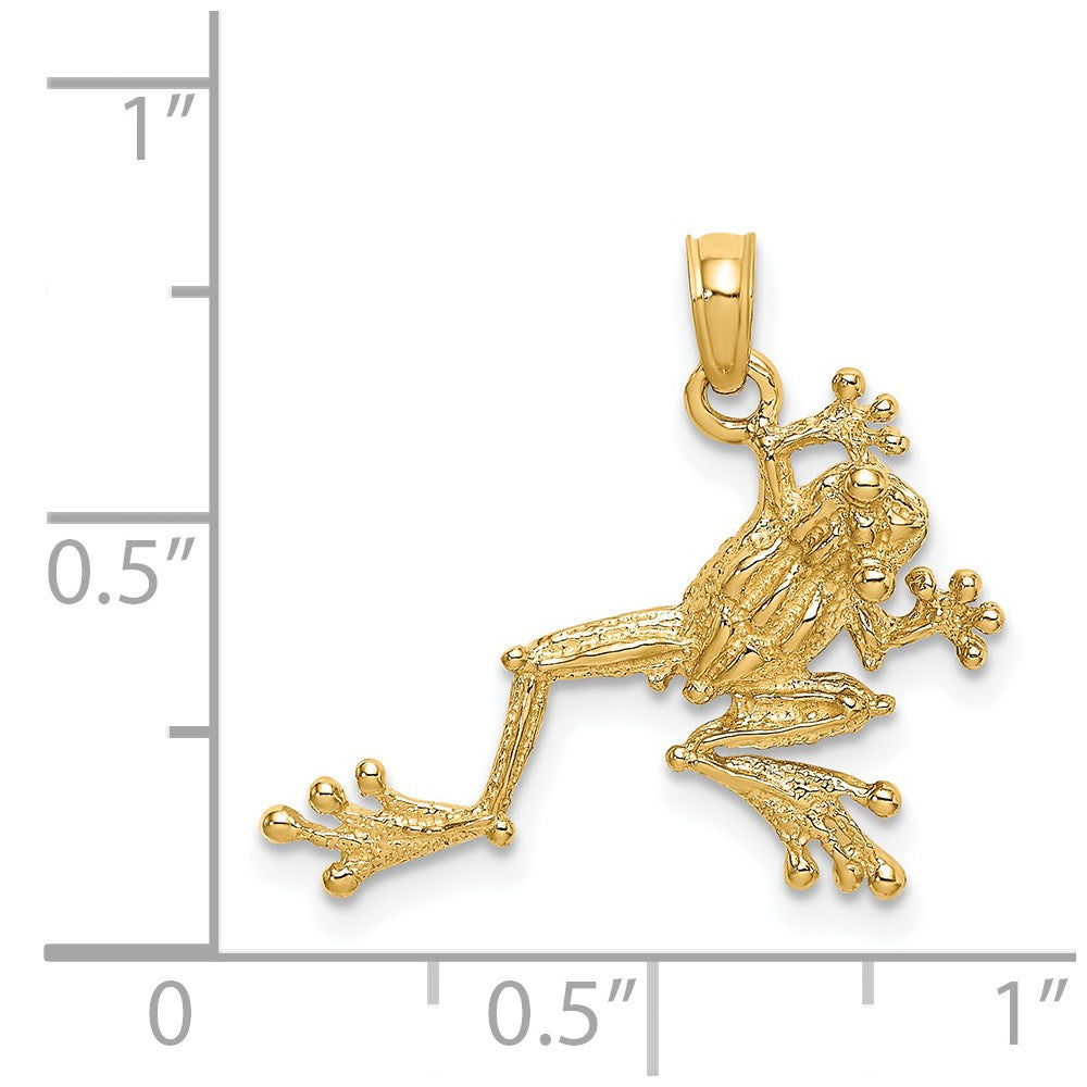 14K Gelbgold 2-d Strukturiert Frosch Charm