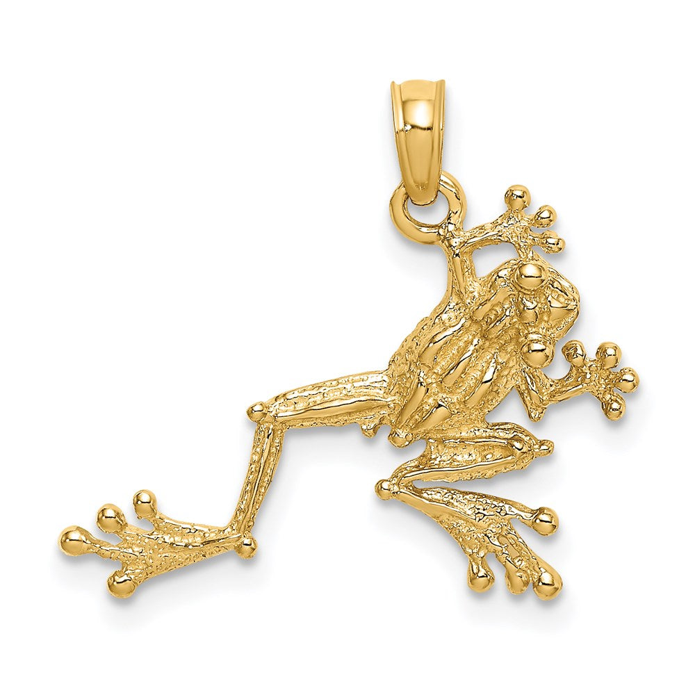 14K Gelbgold 2-d Strukturiert Frosch Charm