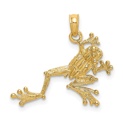 14K Gelbgold 2-d Strukturiert Frosch Charm