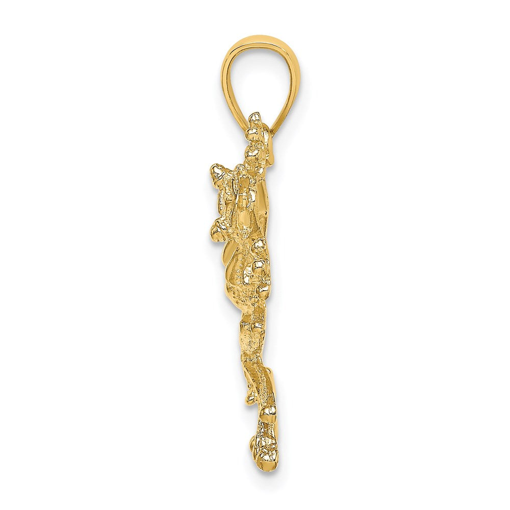 14K Gelbgold Frosch-Charm mit 2-D-Struktur