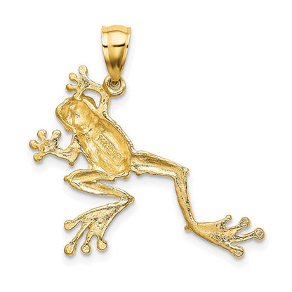 14K Gelbgold Frosch-Charm mit 2-D-Struktur