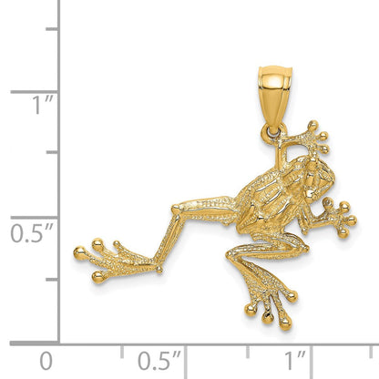 14K Gelbgold Frosch-Charm mit 2-D-Struktur