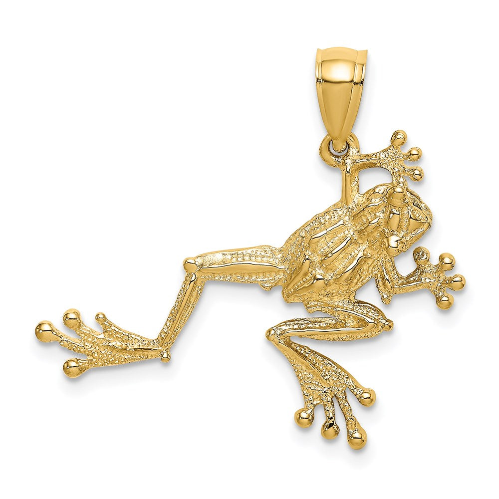 14K Gelbgold Frosch-Charm mit 2-D-Struktur
