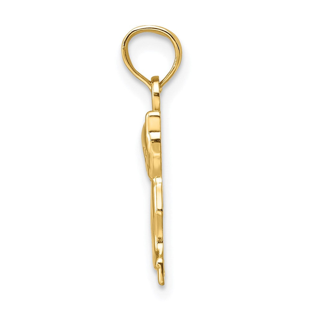 14K Gelbgold Mini Sitting Kitten Charm